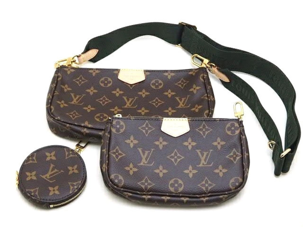 LOUIS VUITTON Shoulder Bag Multi Pochette Accessoires Khaki Green Monogram